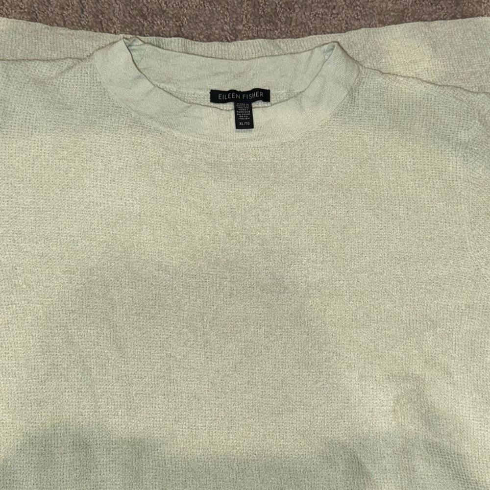 Eileen Fisher Light Green Short Sleeve Top - Picture 8 of 8